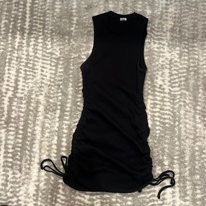 GARGE RUNCHED SIDE TIE DRESS